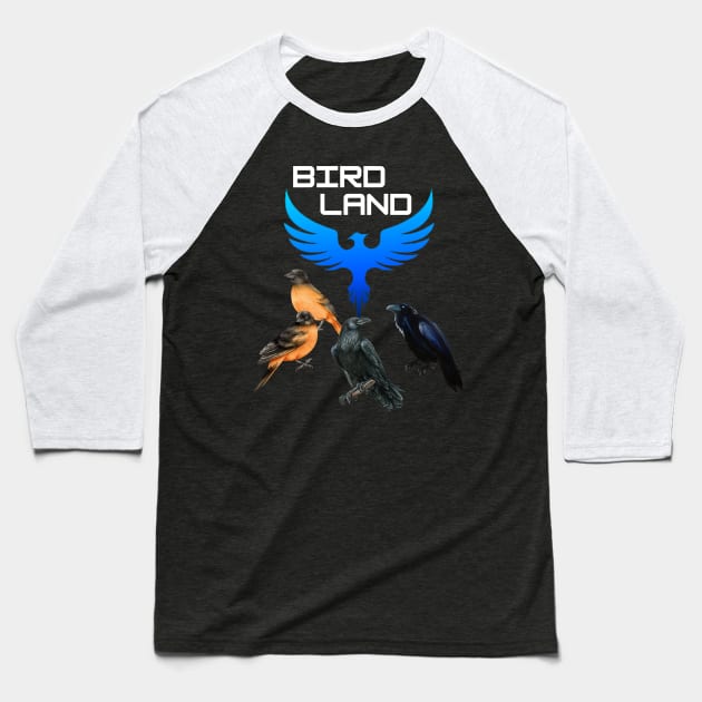 BIRD LAND CITY DESIGN Baseball T-Shirt by The C.O.B. Store